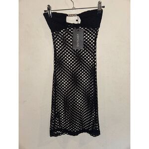 NWT Outcast Jesslyn Black Crochet Strapless Mini Dress XS